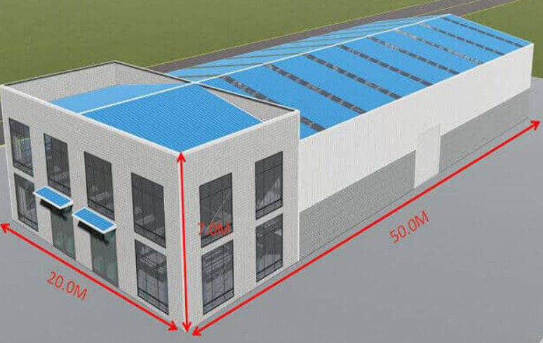 Low Cost Metallgebäude Werkstatt Hangar Stahlrahmen Vorgefertigte Stahlkonstruktion Lager