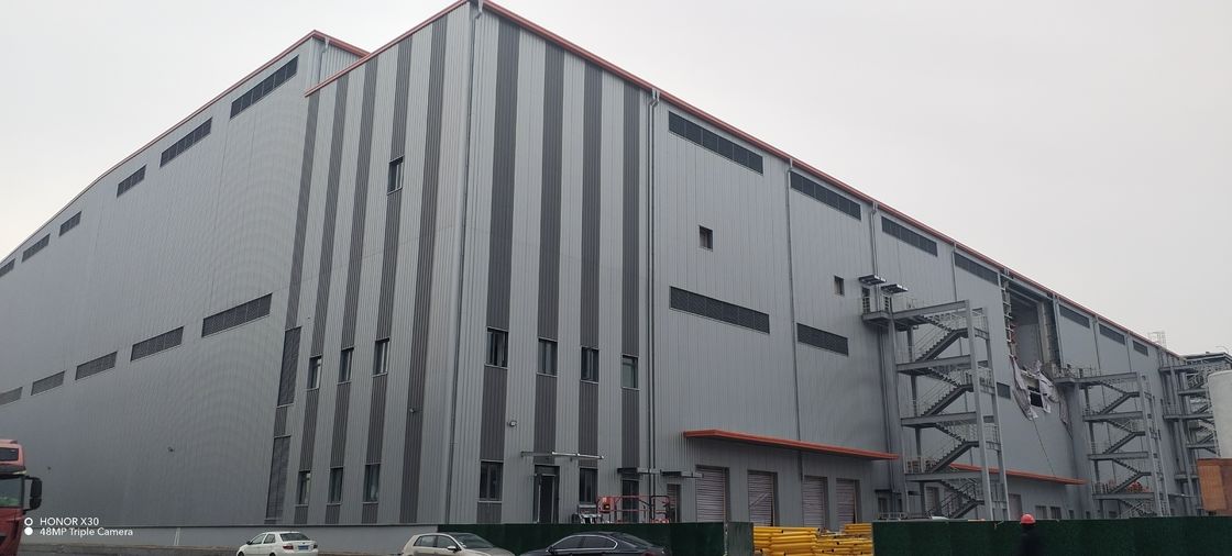Metallkonstruktion Lagerhaus Stahlbau Fertigwerk Werkstatt Industrie Kostengünstiges Stahlrahmenlager