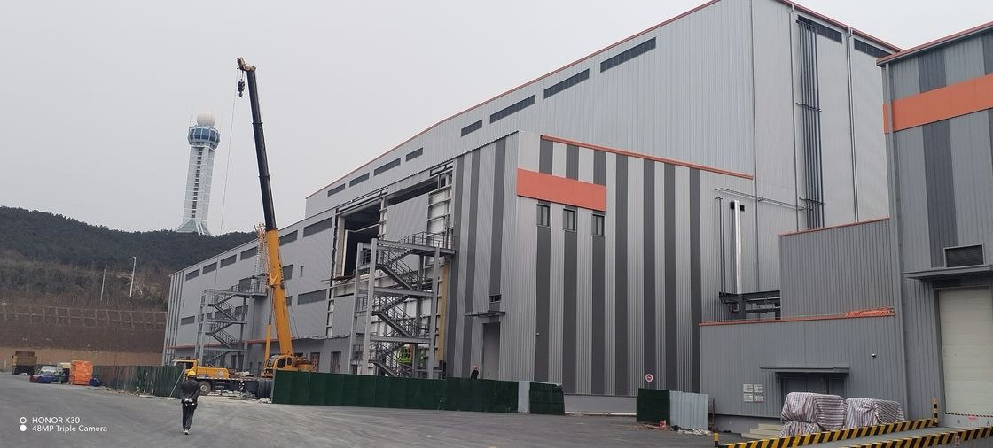 Metallkonstruktion Lagerhaus Stahlbau Fertigwerk Werkstatt Industrie Kostengünstiges Stahlrahmenlager