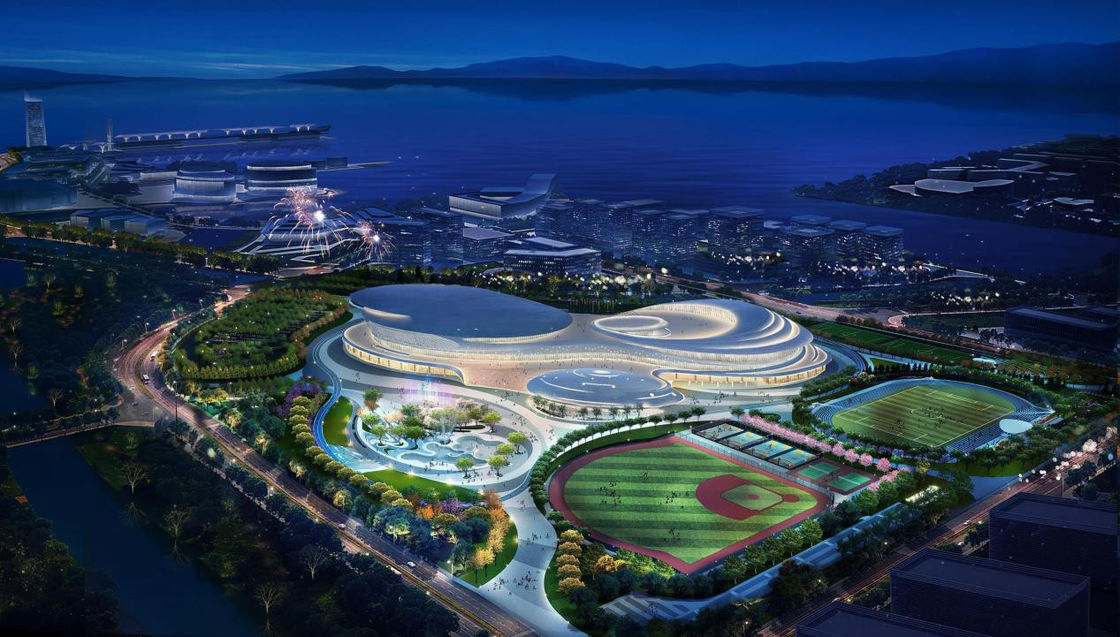 Vorgefertigtes Lagerhaus Werkstatt Gebäude Individualisierte Stahlkonstruktion Metallkonstruktion Sportstadion